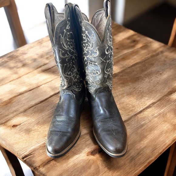 Twisted X-men’sboots size 9 1/2 brown and cream‎ design leather cowboy boots